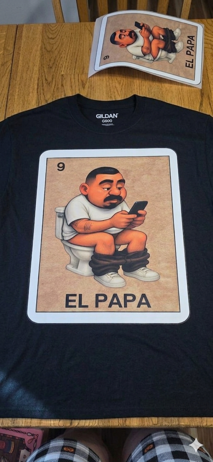 El Papa" Lotería-Inspired Humorous Graphic Tee