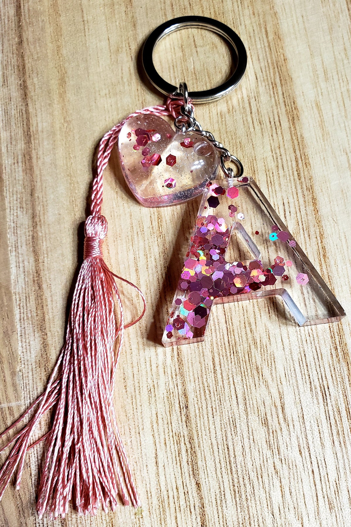 Handmade Resin Initial Keychain