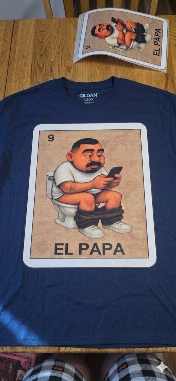El Papa" Lotería-Inspired Humorous Graphic Tee