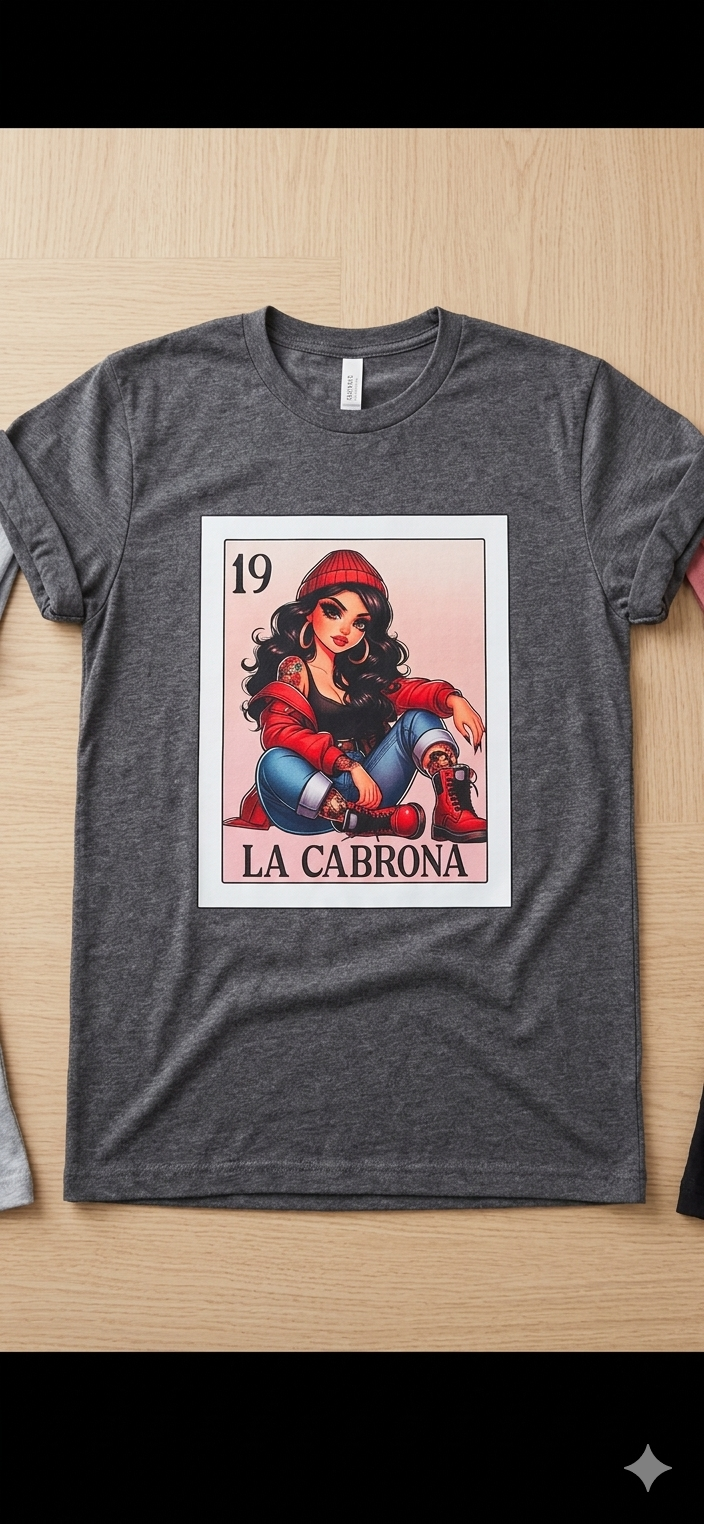 La Chicana Cabrona Lotería Graphic Tee