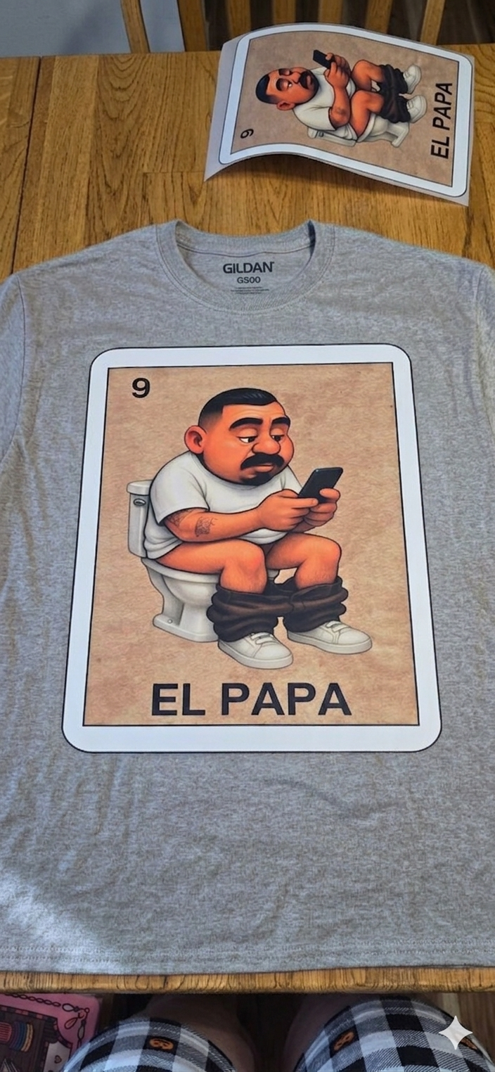 El Papa" Lotería-Inspired Humorous Graphic Tee