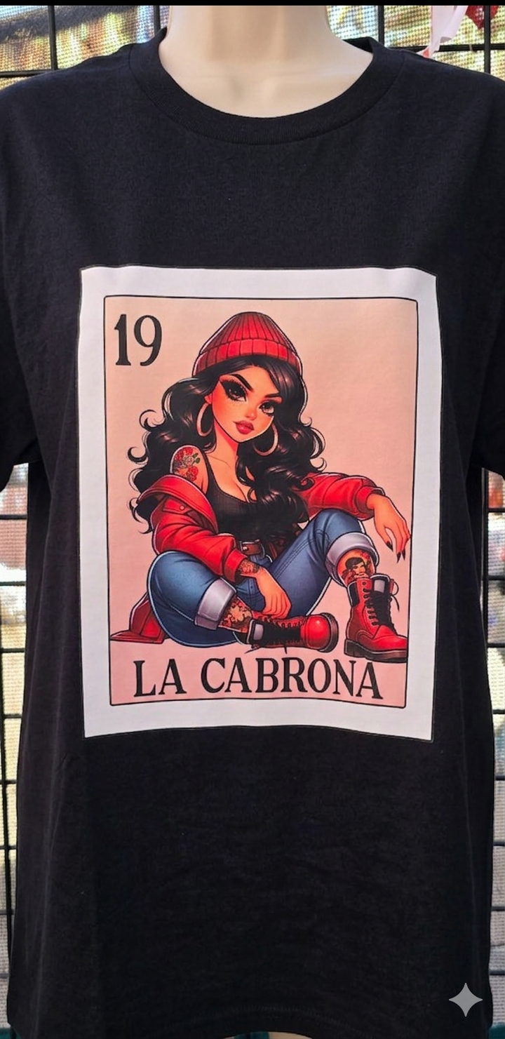 La Chicana Cabrona Lotería Graphic Tee