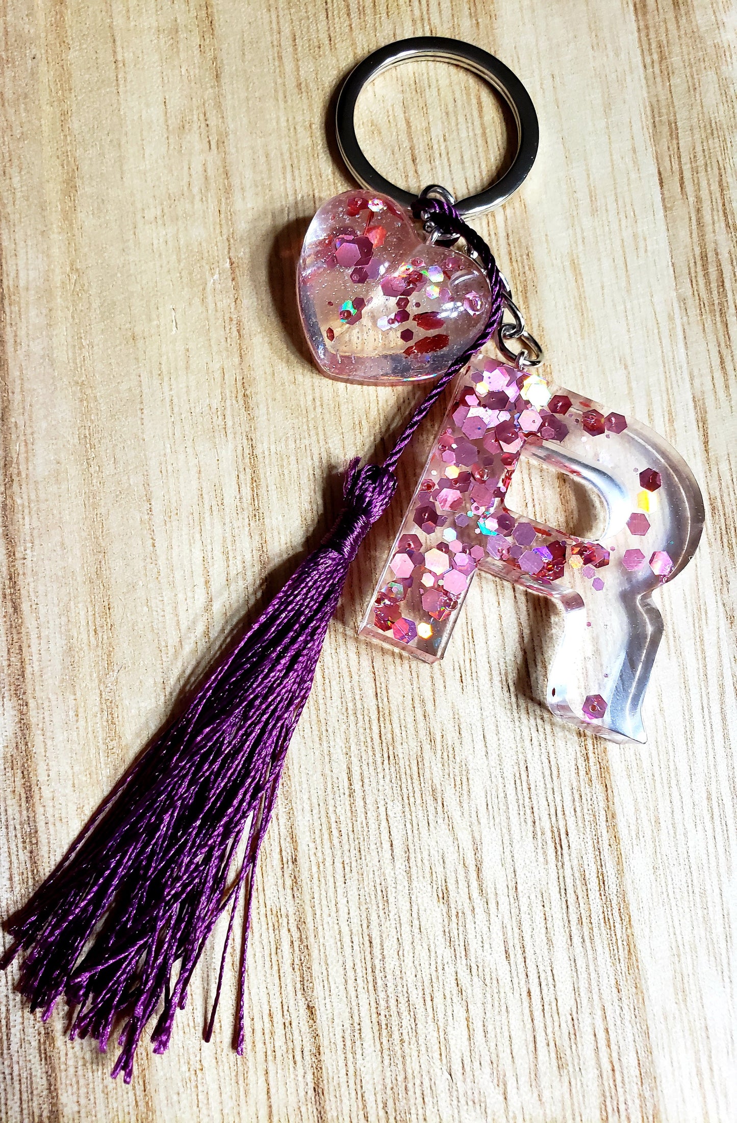 Handmade Resin Initial Keychain